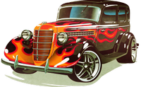 a vintage hot rod car
